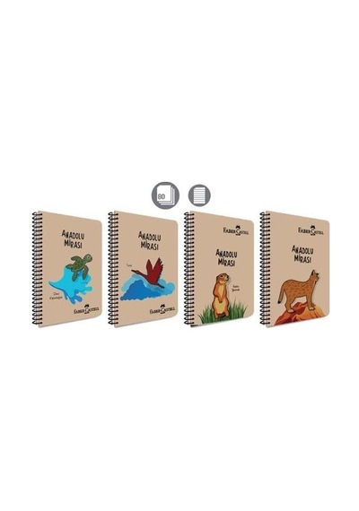 Spiralli Defter, A4, 80 Yaprak, 70g Kağıt, Çizgili, Anadolu Mirası Desenli, 500 Mikron Pp Kapak, Dayanıklı Ve Çevre Dostu Tasarım, Tekli Paket 103 Ivory