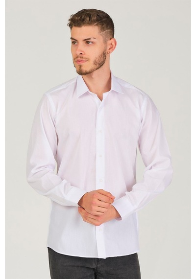 G726 Dewberry Erkek Gömlek-beyaz Beyaz