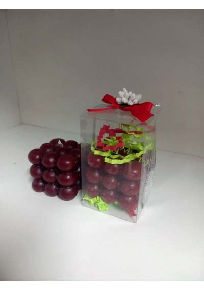 Buble Kırmızı Buyuk Mum 2 Adet Açık Kırmızı