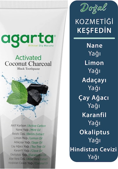 Doğal Hindistan Cevizi Özlü Aktif Karbon Diş Macunu 100 Ml