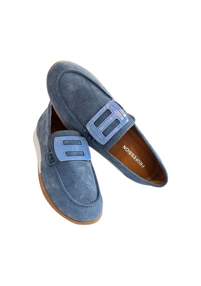 Tufan Shoes Mavi Hakiki Süet Deri Toka Detay Comfort Günlük Ayakkabı Mavi