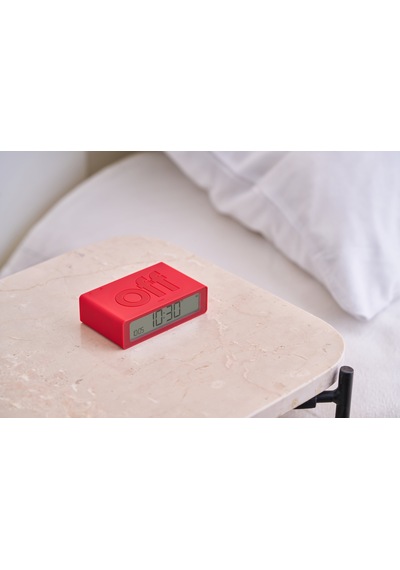 Lexon Flip Mini Şarj Edilebilir Alarm Saat Açık Kırmızı