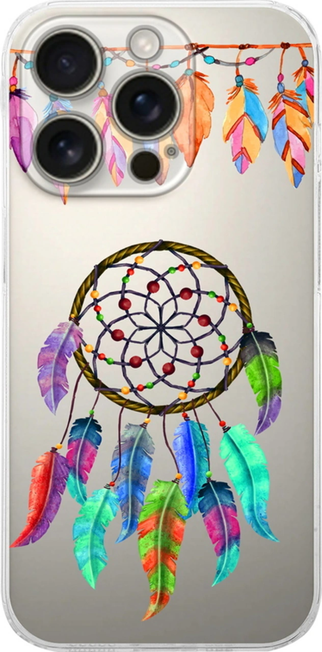 Apple Uyumlu iPhone 16 Pro İle Nazar 7 Baskılı Kamera Korumalı Şeffaf Kılıf