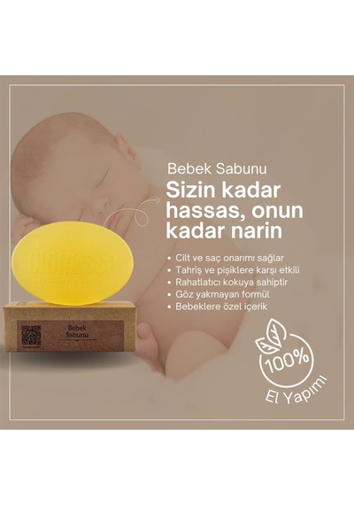 Dionesse 100% El Yapımı Ve Doğal Bebek Sabunu 90 Gr - Bitkisel Gliserin, Doğal Yağlar İle Bebeğiniz