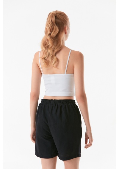 Fullamoda Fitilli İp Askılı Crop Büstiyer 24ygb650211071-beyaz 24YGB650211071-Beyaz