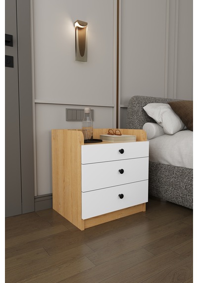 Modern 3 Çekmeceli Komodin Şifonyer %100 Mdf Çok Amaçlı Organizer Kmd01 Beyaz - Karına Modern 3 Çekmeceli Komodin Şifonyer %100 Mdf Çok Amaçlı Organizer Kmd01 Beyaz - Karına