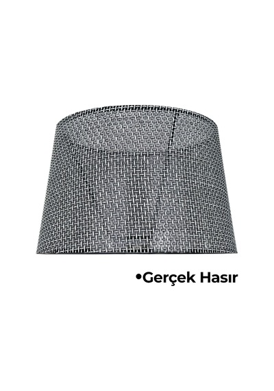 Hasır Siyah Doğal Lambader Şapkası Siyah