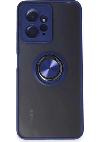 Xiaomi Redmi Note 12 4g Kılıf Montreal Yüzüklü Silikon Kapak Lacivert