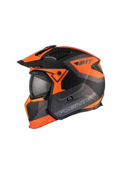 Mt Streetfighter Sv Totem B4 Çene Açılır Kask Siyah - Turuncu