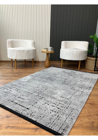 Şönil Dokuma Kayma Yapmaz Makinede Yıkanabilir Leke Tutmaz Kesme Bohem Kilim Vizon 2 Gri Gri