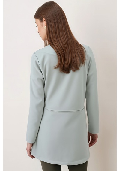 Armonika Kadın Mint Beli Dikişli Uzun Ceket Arm-26k001017