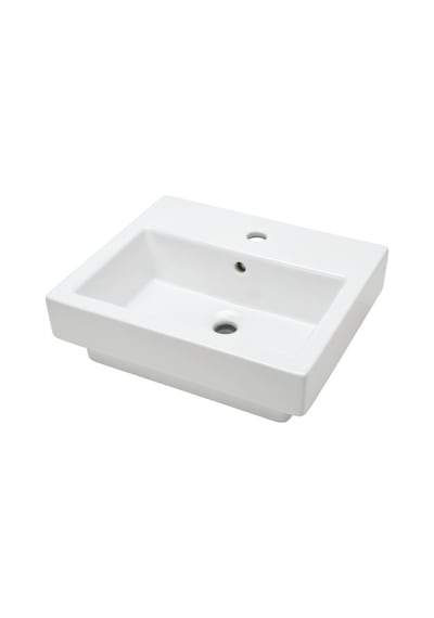 Ece Banyo - Sekura Tezgah Üstü Kare Lavabo 48 Cm Beyaz - 7102