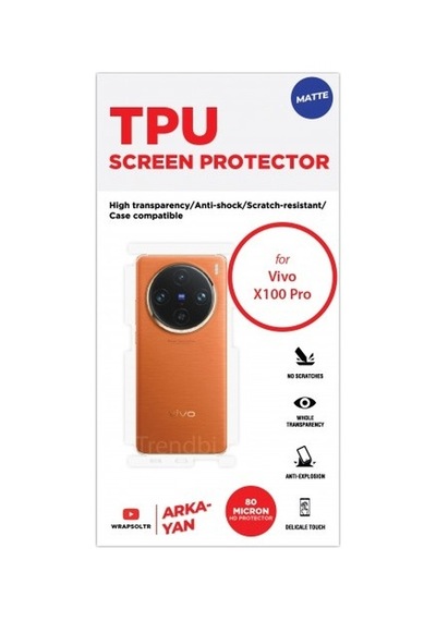 Vivo X100 Pro Mat Arka Ve Yan Koruyucu Tpu Film