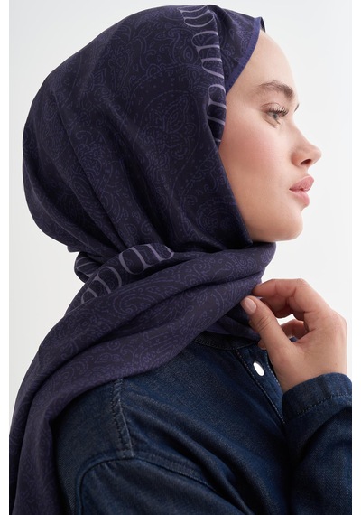 Carell Elenora Monogram Floş Şal Morcivert Çok Renkli
