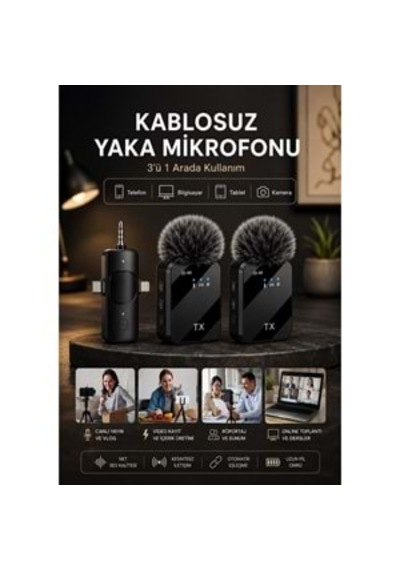 Sprange Sm-12 3ın1 Kablosuz Yaka Mikrofonu