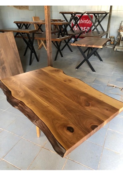 Bintaşmobilya Doğal Ceviz Ağacı Kütük Masa Üstü Tablası 130X85.Cm