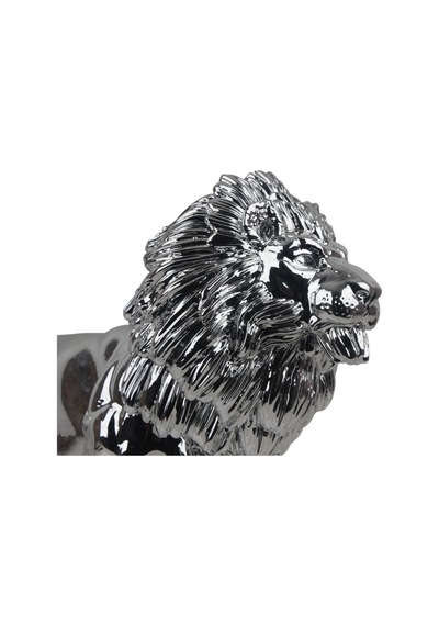 Lüks Reçine Jumbo Boy Aslan Heykeli 60 Cm Dekoratif Biblo Vitrin Konsol Süsü Ev & Ofis Hediyesi