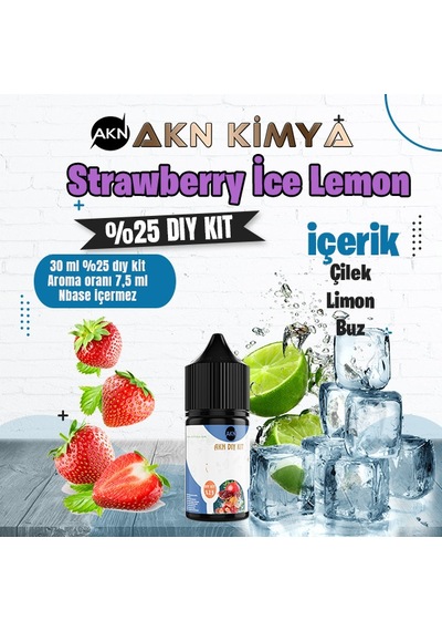 Strawberry Ice Lemon Yoğun Dıy Kit Çilek Limon Buz Gıda Aroması %25 Oranda Aroma İçerir Hazır Değildir 30 Ml