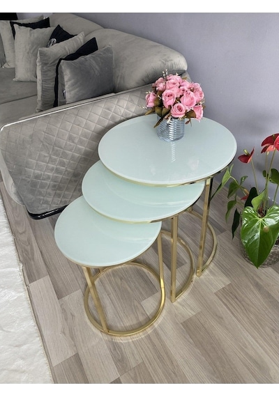Ultra Premınıum 8 Mm Temper Glass Gold C Zıgon Sehpa