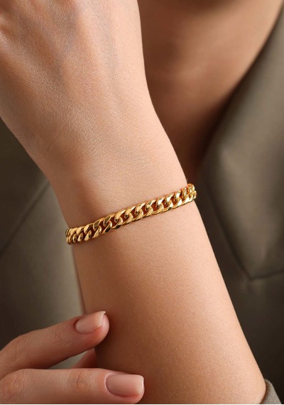 14 Ayar Altın Gurmet Bileklik 6 Mm Sarı Altın 00214933