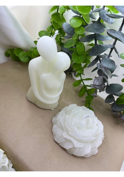Bernami Mum Pinterest Offcial 1 Adet Sarılan Çift 1 Adert Şakayık Çiçeği Vanilya Kokulu Mum Diğer
