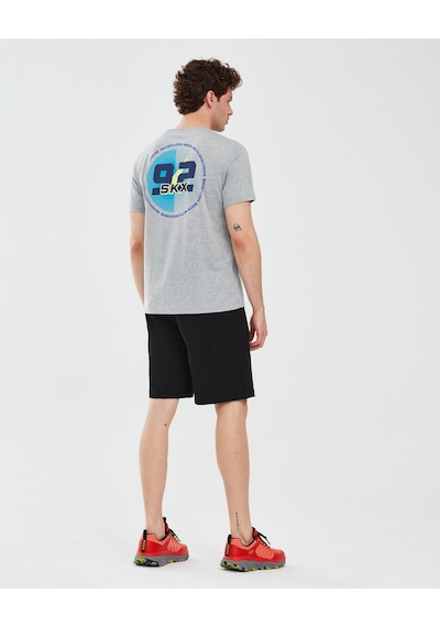 Skechers Graphic T-Shirt M Short Sleeve Erkek Gri Melanj Tshirt S241054-036