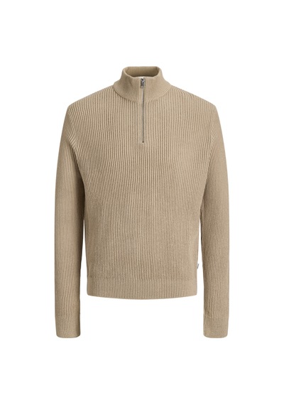 Jack & Jones Erkek Dik Yaka Fermuarli Triko Kazak - Pannel - 12299051 Crockery