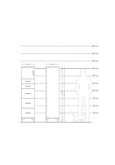 Hyperion Dolap Tek Raflı 5 Çekmeceli Tek Kapaklı 44x44x182 Ay... Aytaşı Hyperion Dolap Tek Raflı 5 Çekmeceli Tek Kapaklı 44x44x182 Ay... Aytaşı