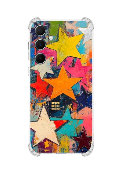 Printify Samsung Galaxy A56 İle Uyumlu Düşlerin Dansı Serisi Yıldız Dansı Tasarımlı Uv Baskılı Köşe Korumalı Antişok Kılıf Şeffaf