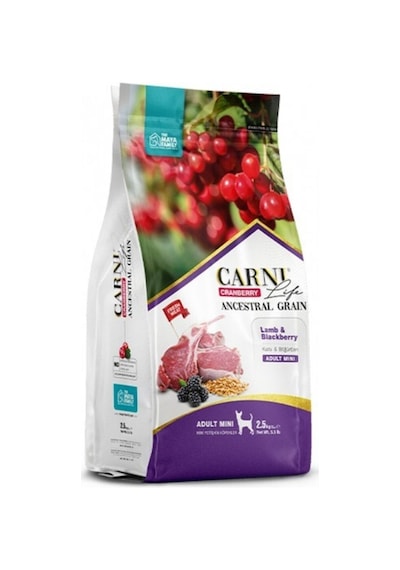 Carni Life Kuzu Etli Ve Böğürtlenli Mini Irk Yetişkin Köpek Maması 2500 G