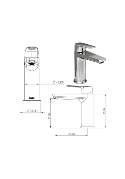 Teska E 5617 Quars Lavabo Bataryası Altın