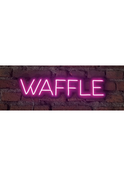 Waffle Yazısı Neon Led Duvar Aydınlatması