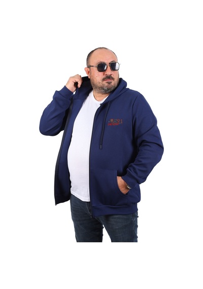 Moc Grande Mocgrande Büyük Beden Sweat Kapüşon Ninety One 22724 Indıgo İndigo