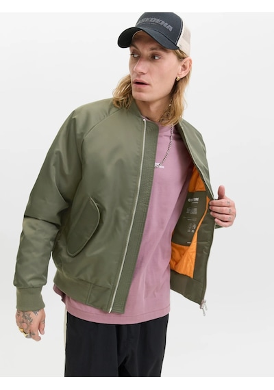 Jack & Jones Jack&jones Jcomotion Erkek Bomber Ceket 12283301 Yeşil