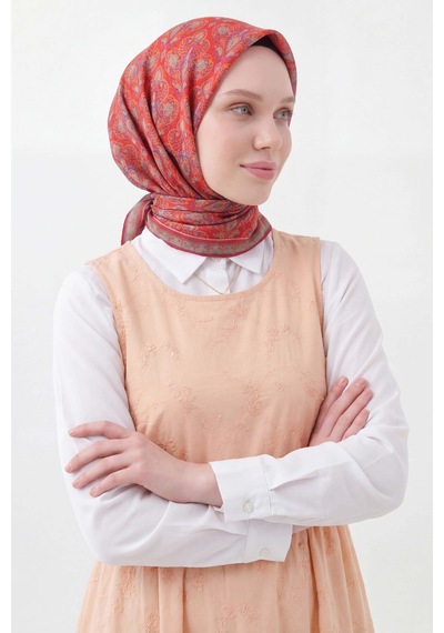 Silk Home Soft Eşarp Rûmi Kırmızı 90x90 Çok Renkli