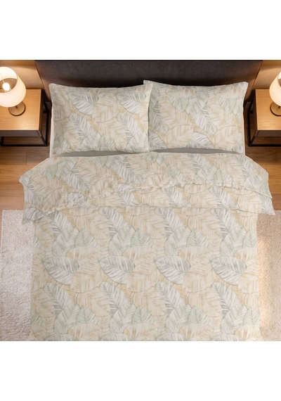 Aryıldız Home Leaves %100 Pamuk Tek Kişilik Nevresim Takımı Renkli
