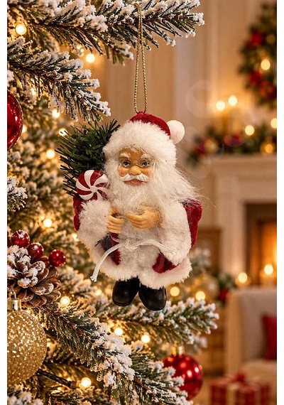 Yılbaşı Ağacı Süsü Kırmızı Noel Baba 13 Cm Diğer