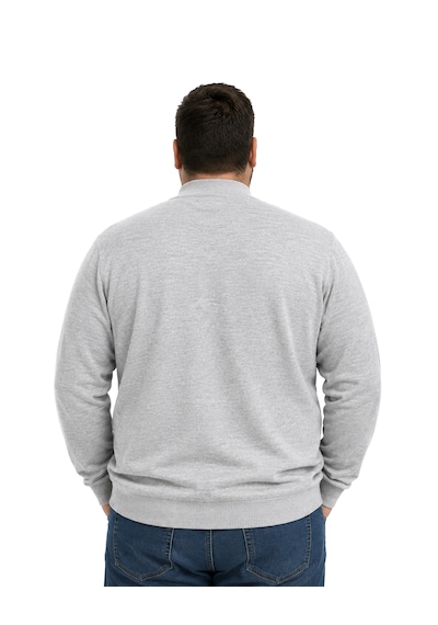 Battalmoda Erkek Büyük Beden Gri Yarım Balıkçı Triko Kazak 3xl-4xl-5xl-6xl