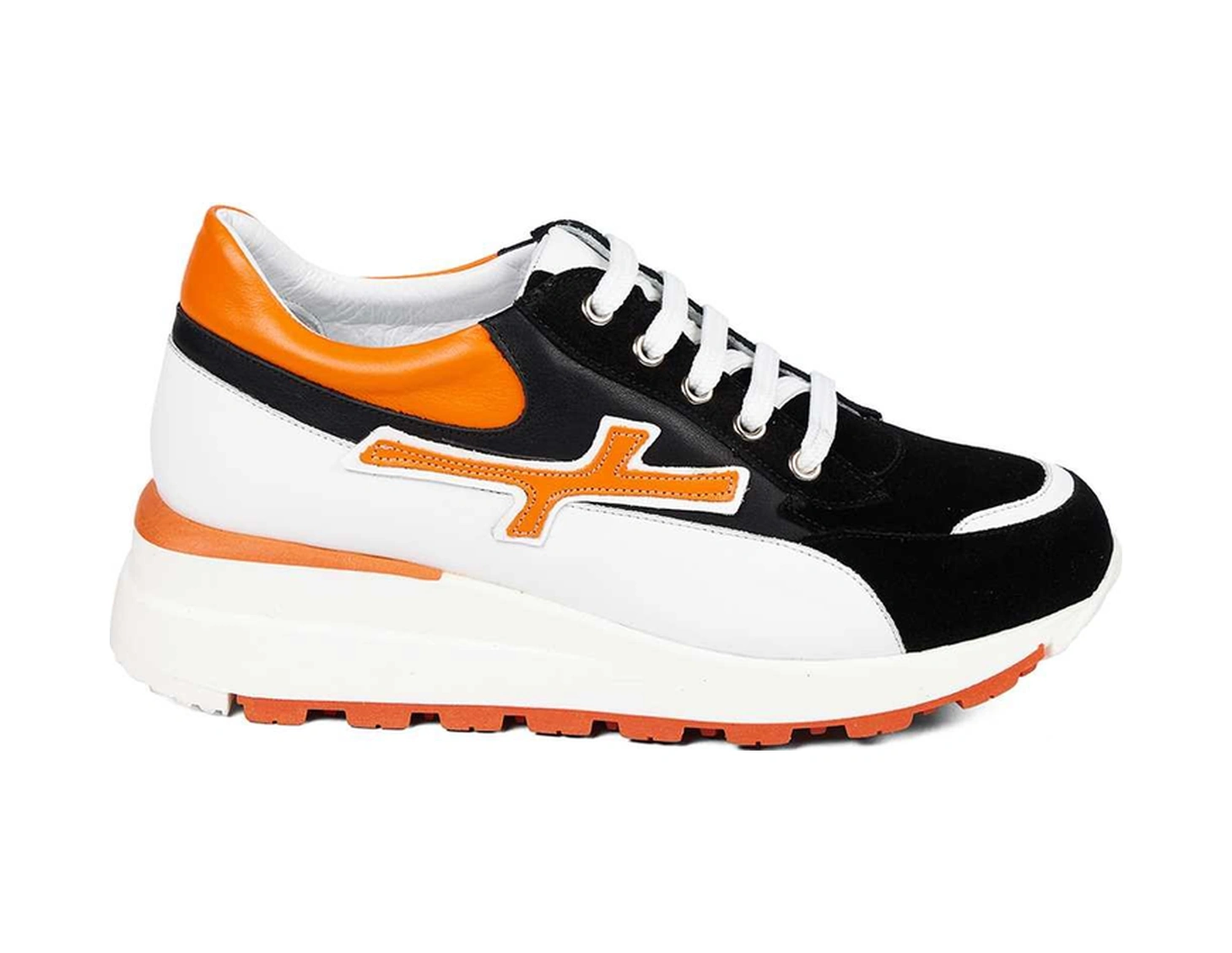 Bestello Bağcıklı Termoplastik Sneaker 101-evaıt-07 Kadın Ayakkabı Sıyah-oranj