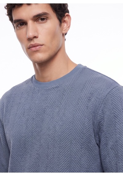 Discovery Expedition D6wm-swt3774 Mavi Jakarlı Erkek Sweatshirt