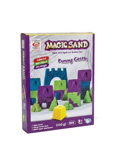 Magıc Sand Kale Kalıplı Kinetik Kum Oyun Seti/ 500 Gr Kum Seti Çok Renkli