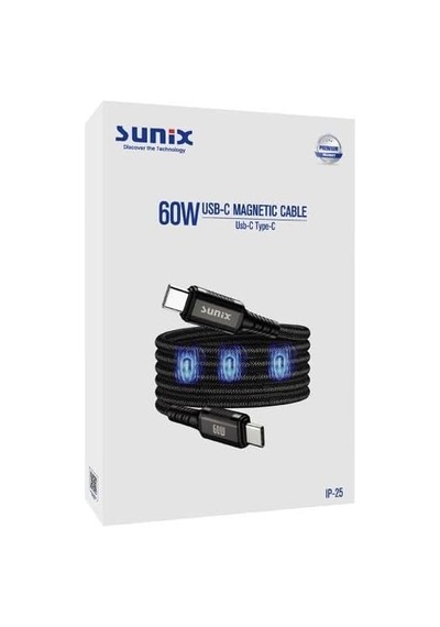 60w Mıknatıslı Usb-c Data Ve Şarj Kablosu Ip-25 Standart