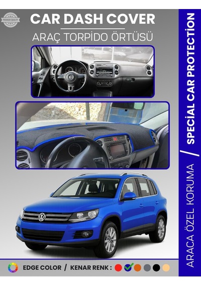 Volkswagen Tıguan 2007-2015 Torpido Örtüsü Ön Göğüs Koruma Torpido Koruma Tam Uyum Araca Özel - 448 Stiloto