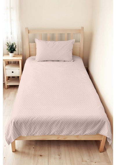 Krem Minimal Genç Odası Tek Kişilik Pike Takımı - Kapitone Bej 160x220 Cm Mevsimlik Yatak Örtüsü Bordo