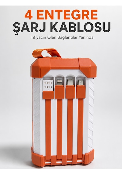 Tek Yüksek Kapasiteli 60000 Mah Güç Bankası 22.5w Hızlı Şarj Type-c Usb Çıkışlı Dahili Kablolu Dijital Göst