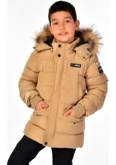 Benitto Kids Benittokids Natürel Kürklü Erkek Çocuk Şişme Mont 51246
