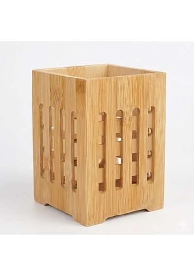 Bambu Kaşıklık, Mutfak Tezgahı Düzenleyici, Doğal Ahşap, 10x10x14 Cm Diğer