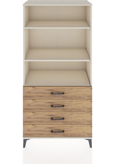 Hyperion Dolap 3 Raflı 4 Çekmeceli 88x44x182 Aytaşı-çam Aytaşı