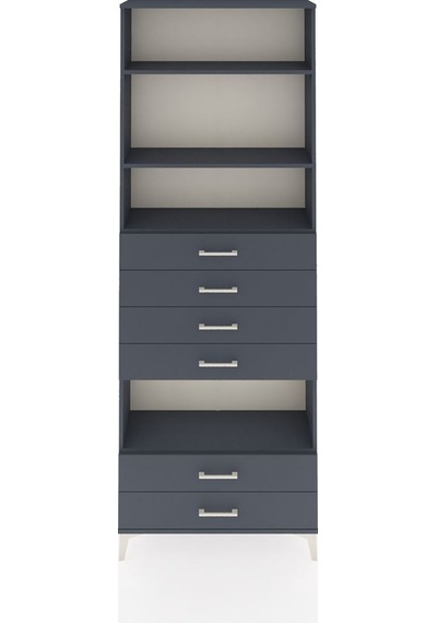 Arges Dolap 4 Raflı 6 Çekmeceli 88x30x243 Antrasit-antrasit Antrasit