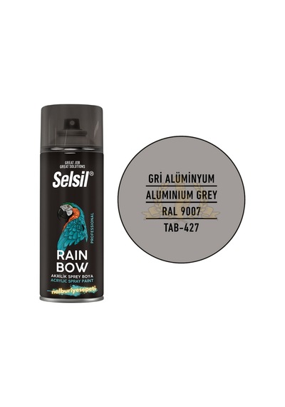 Selsil Rainbow Akrilik Sprey Boya Gri Alüminyum 400 Ml - Ral9007